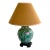 Mid 20th Century Green Asian Lotus Lamp With Jute Lamp Shade For Sale
