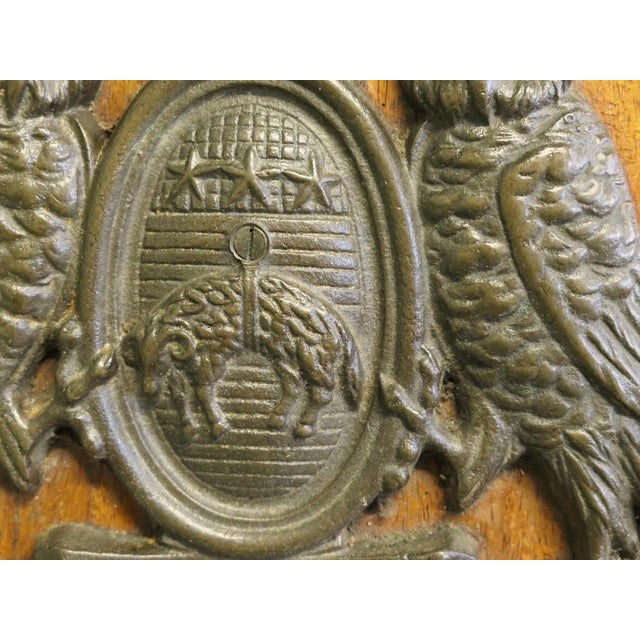 Wall Plaque with Bronze Coat of Arms of the City of Leeds For Sale - Image 3 of 8