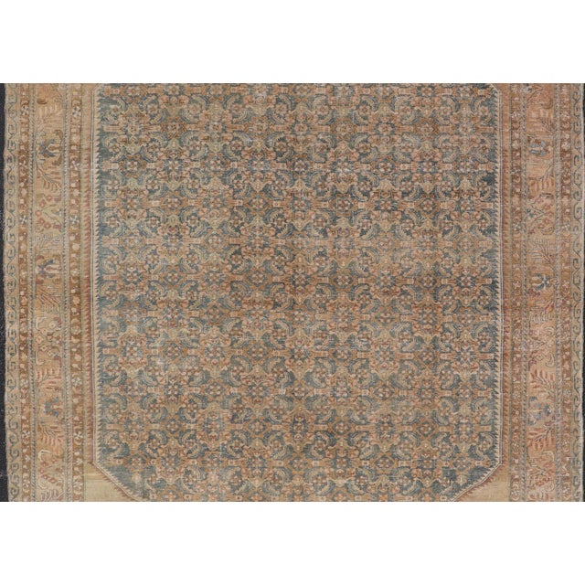 Traditional Antique Persian Lilihan Rug With Soft Blue Field and Allover Floral Design For Sale - Image 3 of 17