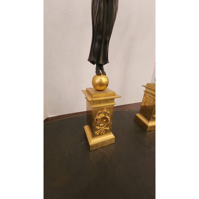 Pair of Early 19th Century Gilt Bronze Empire-Style Candelabras For Sale - Image 4 of 7