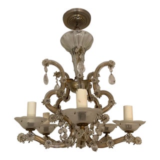 Vintage Maria Theresa Style 5-Arm Chandelier For Sale