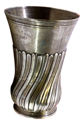 Silver Cup with Spiral Grooved Grooves