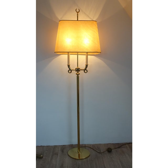 Mid-Century Modern Gilded Brass Floor Lamp in the style of Gio Ponto, 1970s For Sale - Image 3 of 18