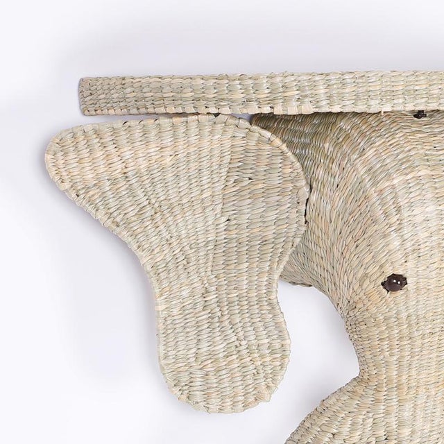 Pair of Wicker Elephant Consoles For Sale In West Palm - Image 6 of 9