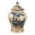 Chinese Blue & White Crackle Glaze Porcelain Covered Jar With Figural Scene For Sale