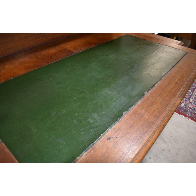 1950s Large Leather Top Home Office Secretary Desk For Sale - Image 6 of 13