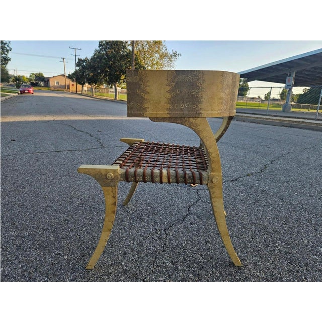 2000 - 2009 Klismos Lizard Skin Leather Chair Scala Style For Sale - Image 5 of 14