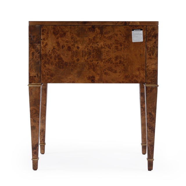 Kai 24 in. W Rectangular Burl Wood 2 Drawer End Table, Traditional Burl For Sale - Image 10 of 11