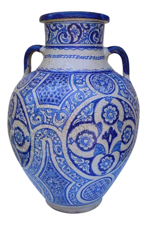 Blue Vase W/ Andalusian Motif