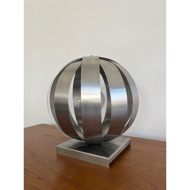 Chrome Moon Table Lamp For Sale - Image 3 of 13