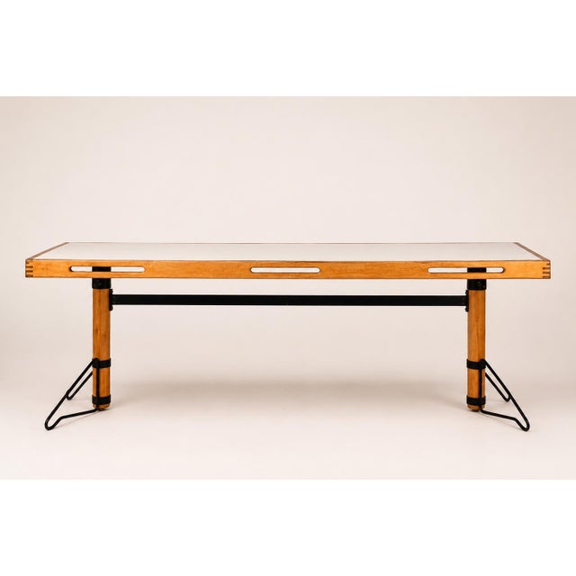 Wood Dining Room Game by Marc Helds for Ibm, Bessière, France, 1983, Set of 7 For Sale - Image 7 of 12