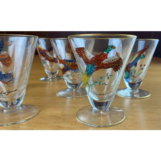 Traditional Vintage Bird Cocktail Glasses- Set of 10 For Sale - Image 3 of 8