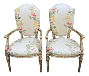 Pair of Silvered Accent Chairs