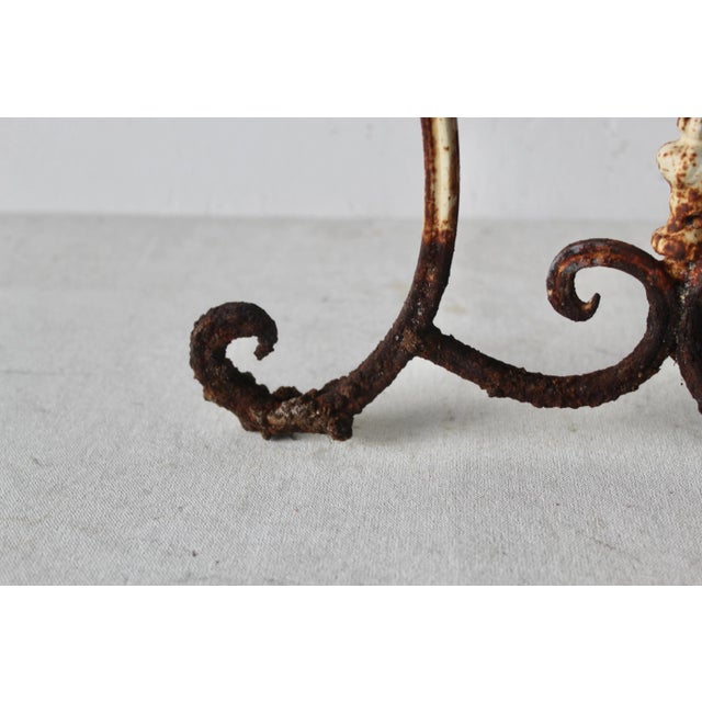 1980s Vintage Cast Iron Rustic Basket Style Plant Stand Patina Mid-Century For Sale - Image 5 of 10