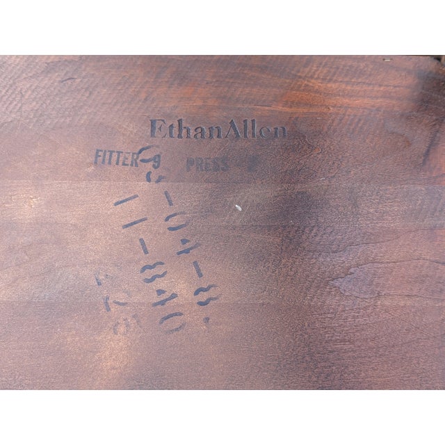 Wood 1980s Ethan Allen Nightstand End Table Cabinet Sliding Pocket Doors For Sale - Image 7 of 11