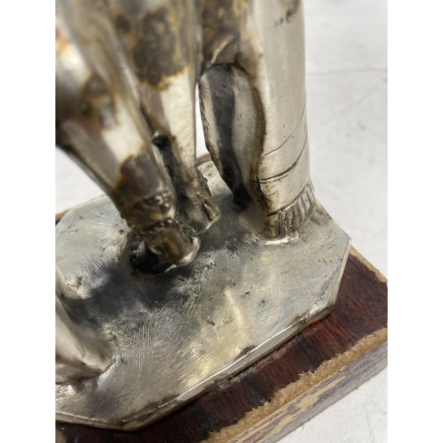 Laminated Liberty Woman Statuette in Silver, 1920s For Sale - Image 3 of 12