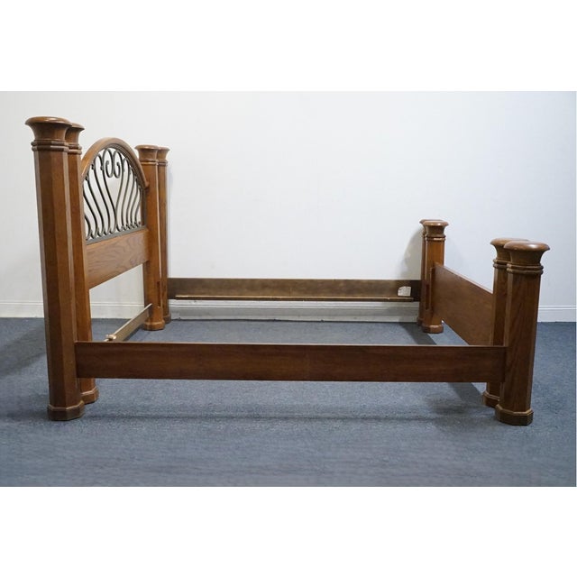 Thomasville Furniture Renaissance Collection Solid Oak Adjustable King / Queen Size Canopy Bed 34511-475 For Sale - Image 11 of 18