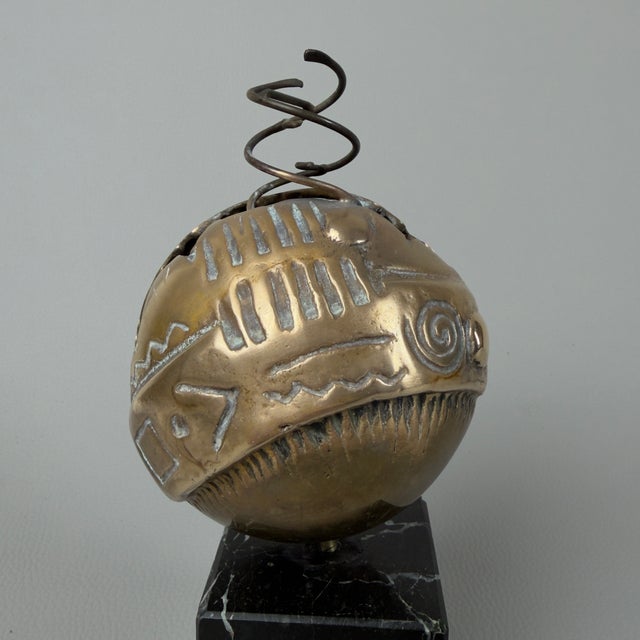 After Guido Armeni, Abstract Sphere, 20th Century, Bronze on Marble Base For Sale - Image 6 of 13