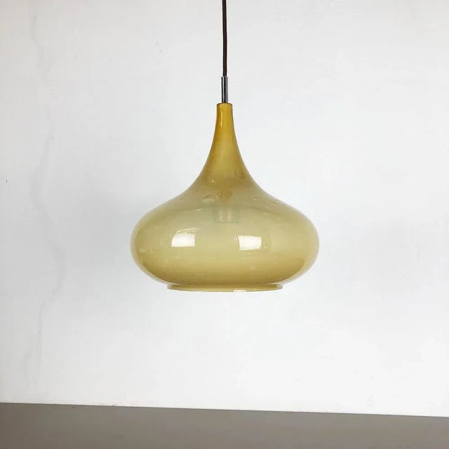 Article: Glass hanging light Producer: Doria Lights Germany Age: 1970s Original 1970s glass hanging light made by Doria...