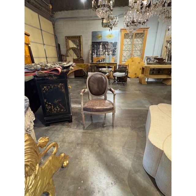 Traditional 19th Century French Louis XVI Armchair For Sale - Image 3 of 8