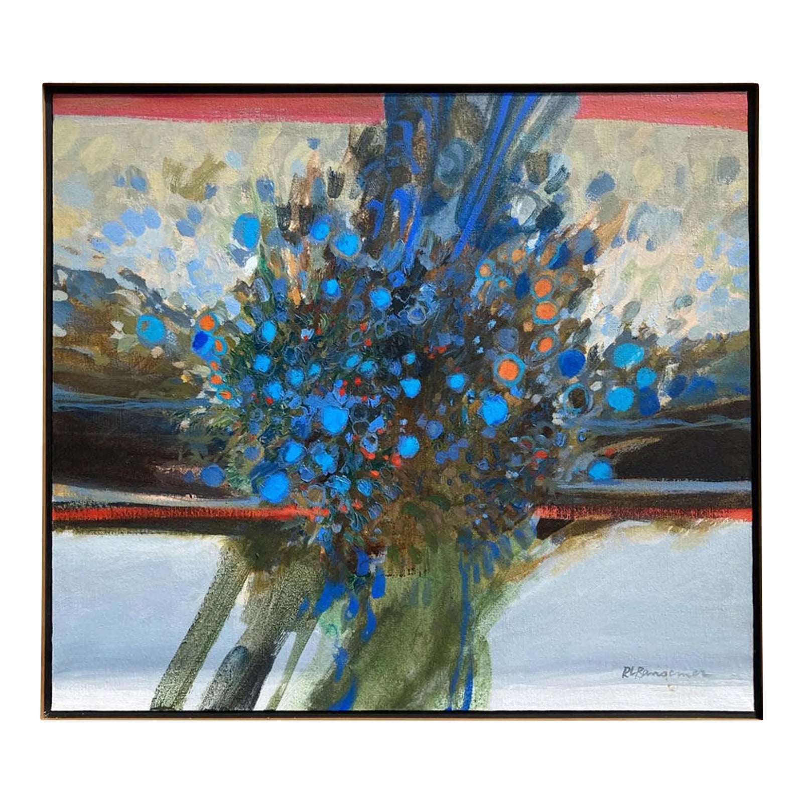 "Renewal" Framed Late 20th Century Modern Contemporary Abstract ...
