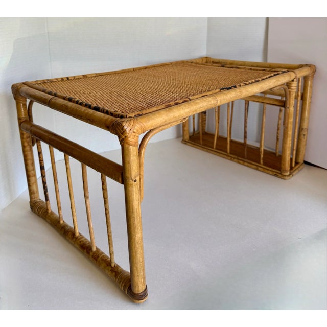 Vintage Bamboo and Rattan Breakfast Bed Tray For Sale - Image 9 of 11