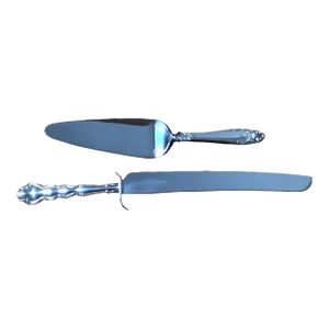 Prelude" Sterling Silver Cake Server by International and Oneida Sterling Silver Handle Cake Knife - 2 Piece
