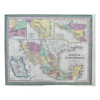 Mexico Original Map by Cowperthwait, 1850 For Sale