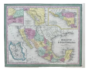 Mexico Original Map by Cowperthwait, 1850