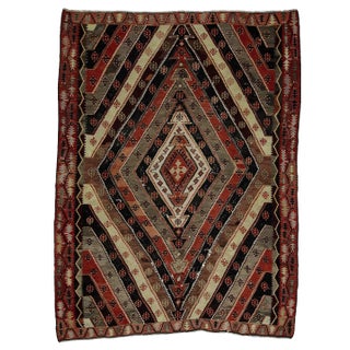 Vintage Turkish Kilim Rug- 9′10″ × 13′5″ For Sale
