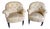 Antique French Tufted Crapaud Slipper Club Chairs With Casters - A Pair For Sale