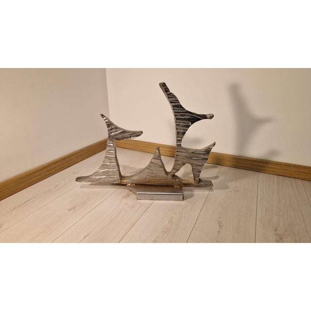 Gino Masciarelli, Informal Design Sculpture, 1970s, Silver Metal For Sale - Image 11 of 11
