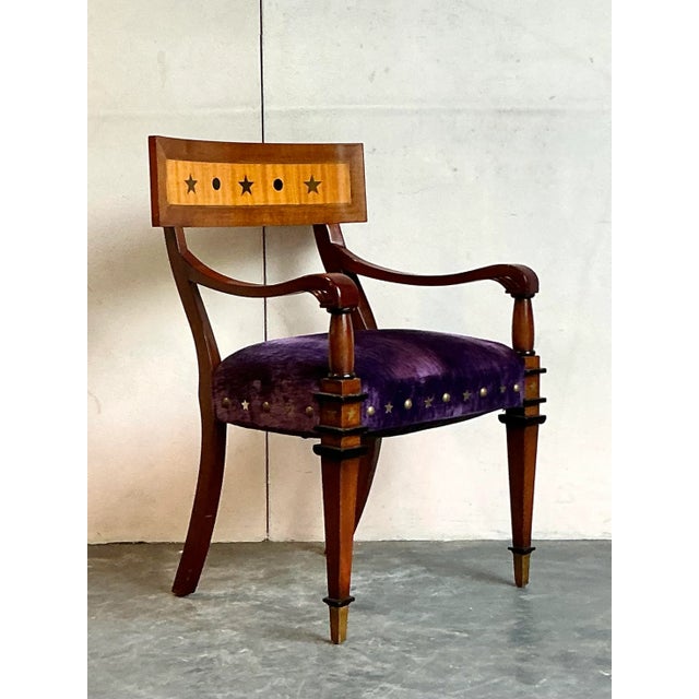 Late 20th Century Vintage Regency Goralnik and Buchanan Empire Arm Chair For Sale - Image 5 of 6
