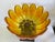 Vintage Hollywood Regency Amber Glass Floral Centerpiece Bowl With Crystal Prisms & Marble Base For Sale In Orlando - Image 6 of 12