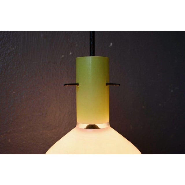 Yellow Mid-Century Italian Glass Pendant Light, 1950s For Sale - Image 8 of 13