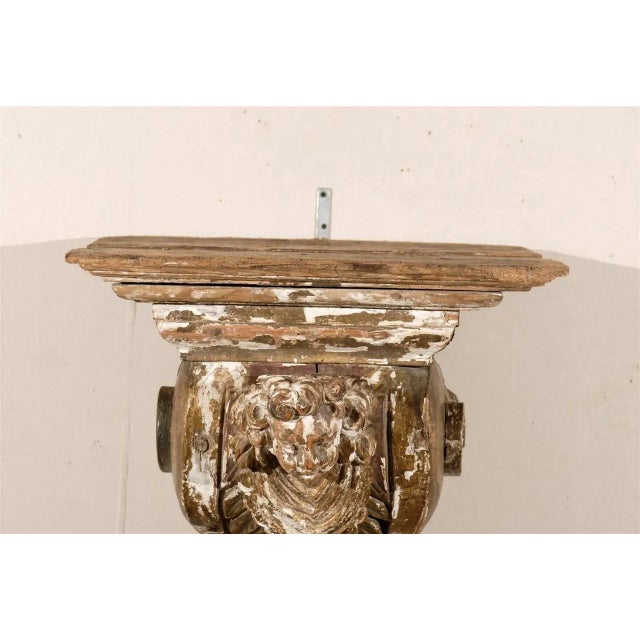 18th Century Italian Carved Wood Bracket With Angel For Sale - Image 9 of 10