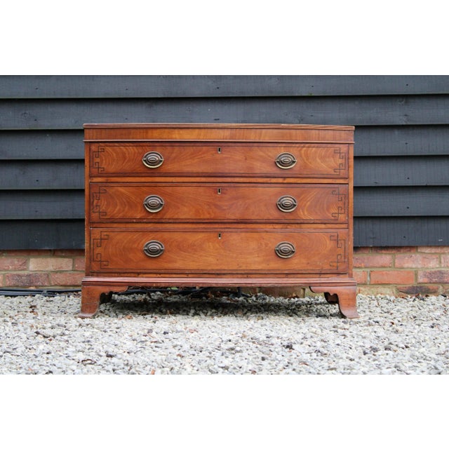 Wood George III Mahogany Bowfront Chest of Drawers For Sale - Image 7 of 7