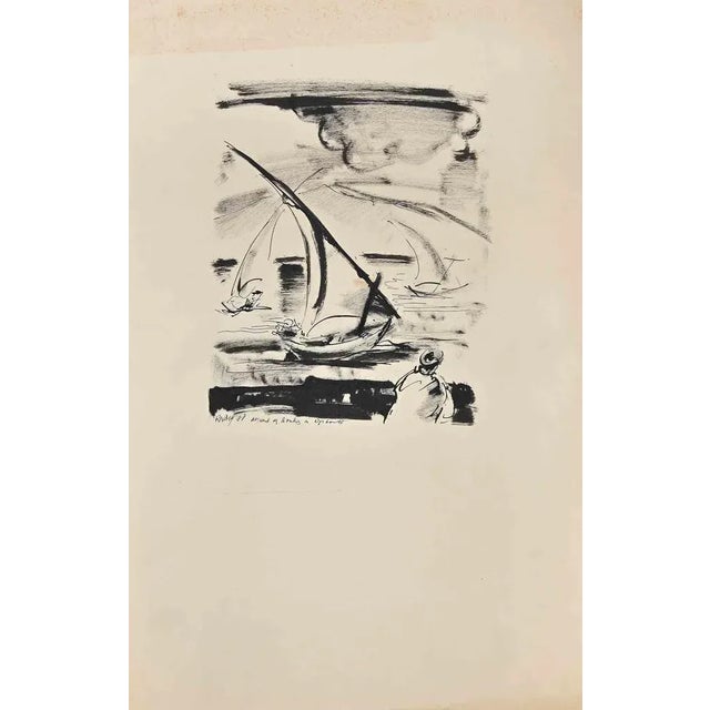 Boat is an original Contemporary artwork realized in the half of the 20th Century by Robert Naly (1900 - 1983). Original...