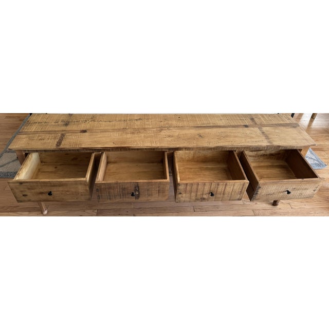 Reclaimed Wood Console / Entryway Table — 84"l × 16"d × 30"h For Sale - Image 4 of 6