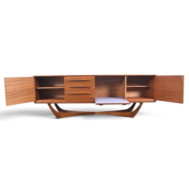 Mid-Century Modern Mid 20th Century Large Beithcraft X-Base Credenza in Teak For Sale - Image 3 of 10