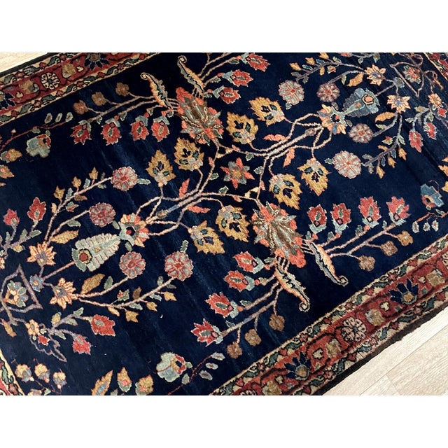 Cream Antique Persian Sarouk Mahajiran Rug 3.3' X 5.2' (100cm X 158cm) 1900s For Sale - Image 8 of 10