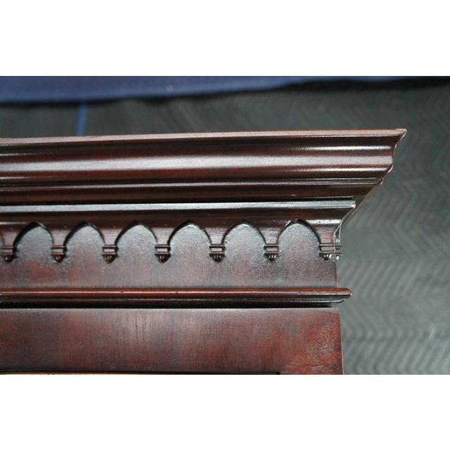 Late 20th Century Century Furniture Claridge Crotch Mahogany China Curio Cabinet Display Case For Sale - Image 9 of 12
