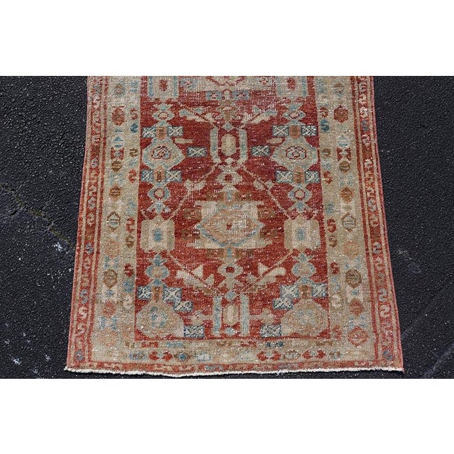 Long Persian Heriz in Geometric Design by Keivan Woven Arts For Sale In Atlanta - Image 6 of 10