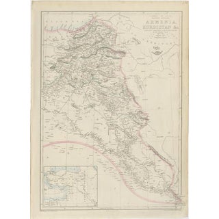 Armenia & Kurdistan Map, 1850 For Sale