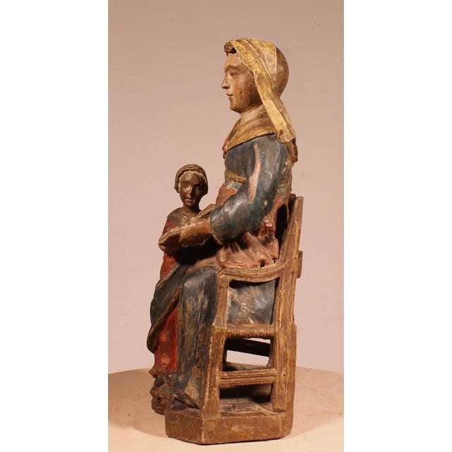 Saint Anne and the Virgin Mary, 18th Century, Polychrome Wood | Chairish