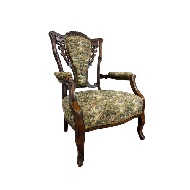 Antique Mid-19th Century Victorian Parlor Armchair For Sale - Image 13 of 13
