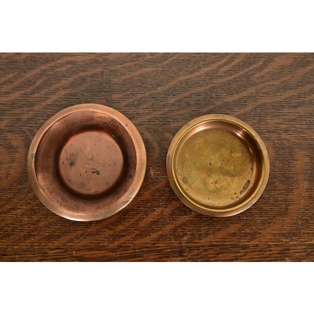 Silver Crest Arts & Crafts Sterling Silver on Bronze Ashtray or Catchall For Sale In South Bend - Image 6 of 11