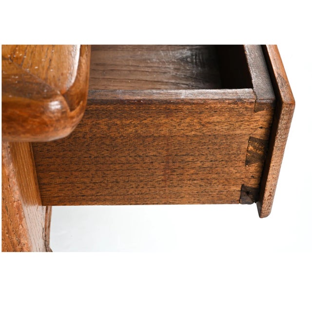 20th Century Italian Hand-Carved Oak Desk For Sale - Image 10 of 12