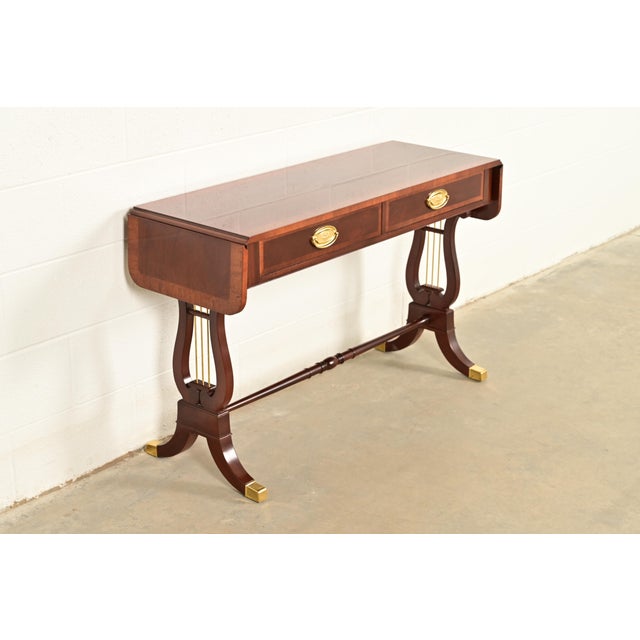 Baker Furniture Company Baker Furniture English Regency Lyre Base Console or Sofa Table For Sale - Image 4 of 13