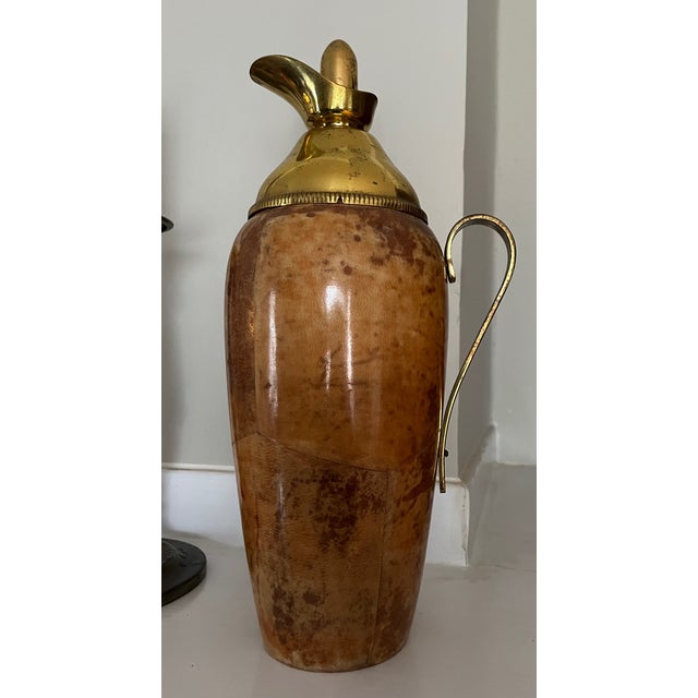 Metal 1940s Aldo Tura Lacquered Goatskin Carafe Pitcher For Sale - Image 7 of 9